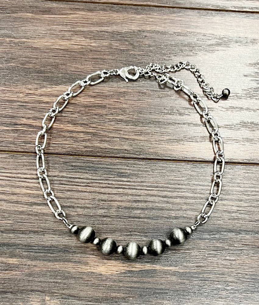 Handmade Silver Bead Necklace