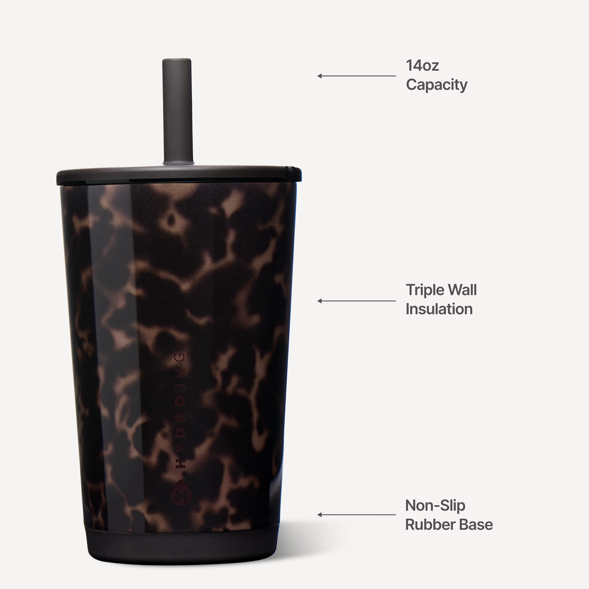 Mocha Tortoise HydroJug 14 oz