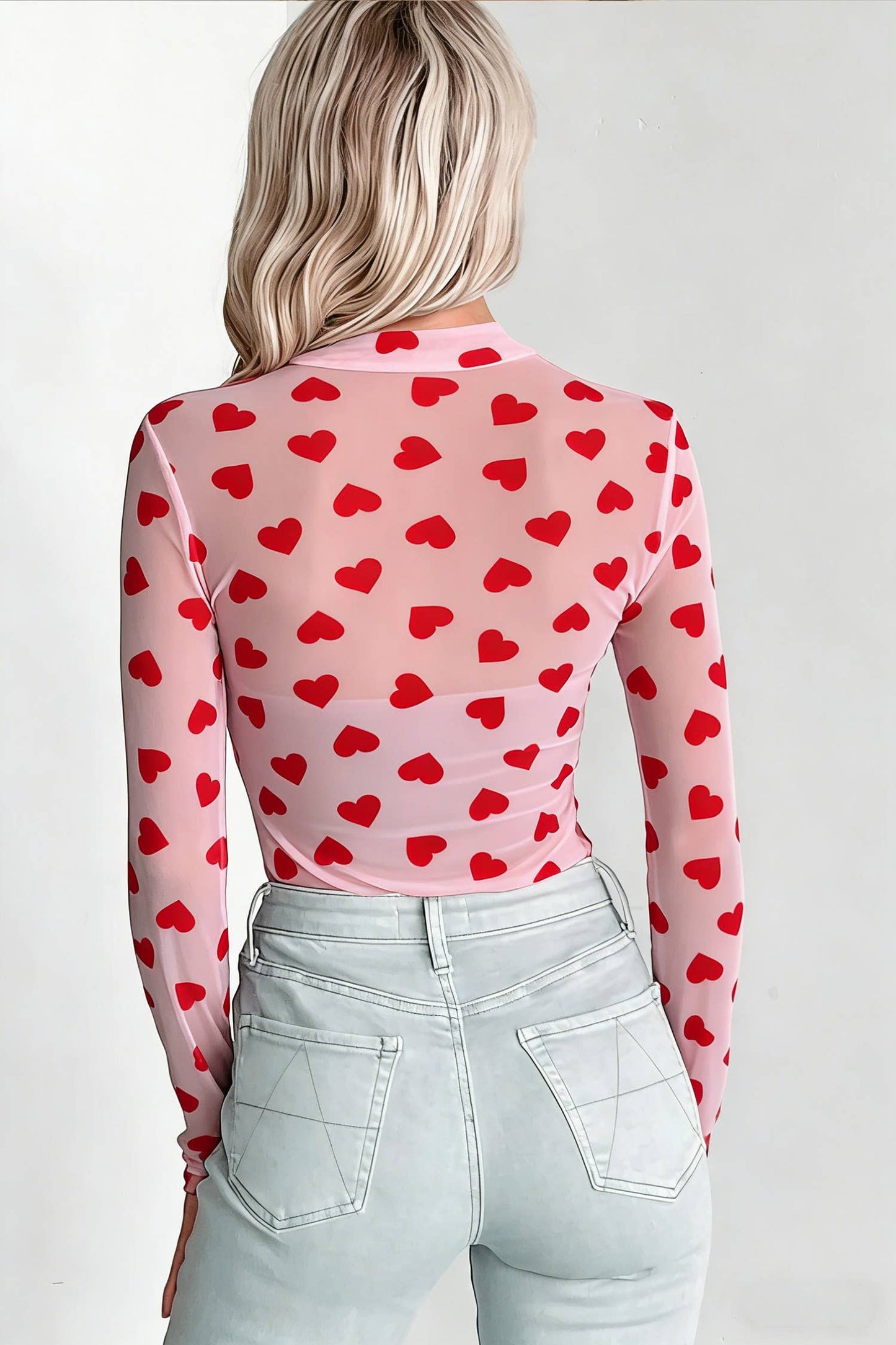 Heart Sheer Mesh Top