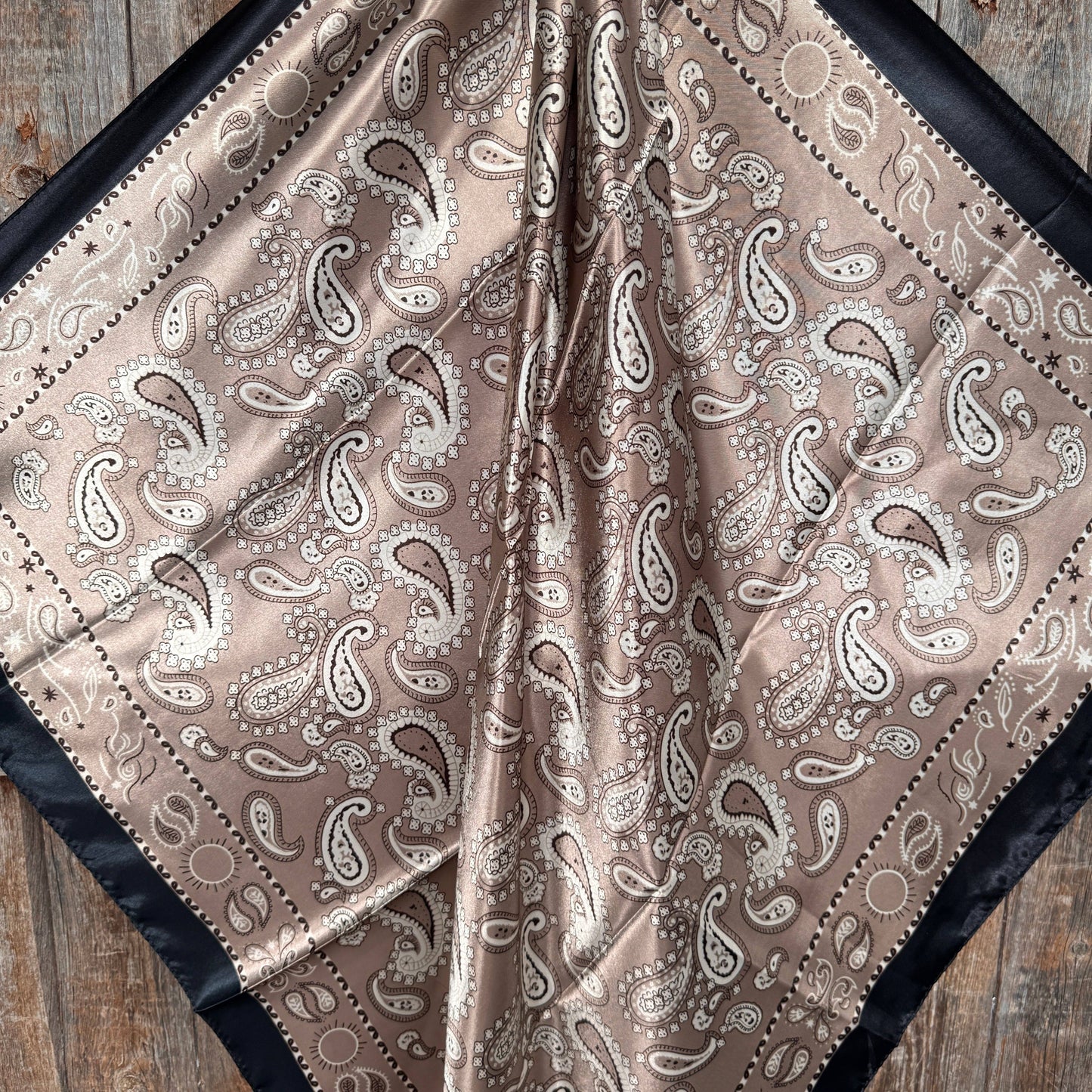 Black and Tan Floral Paisley Wild Rag
