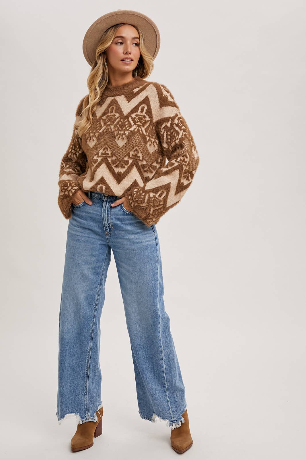 Aztec Mock Neck Sweater