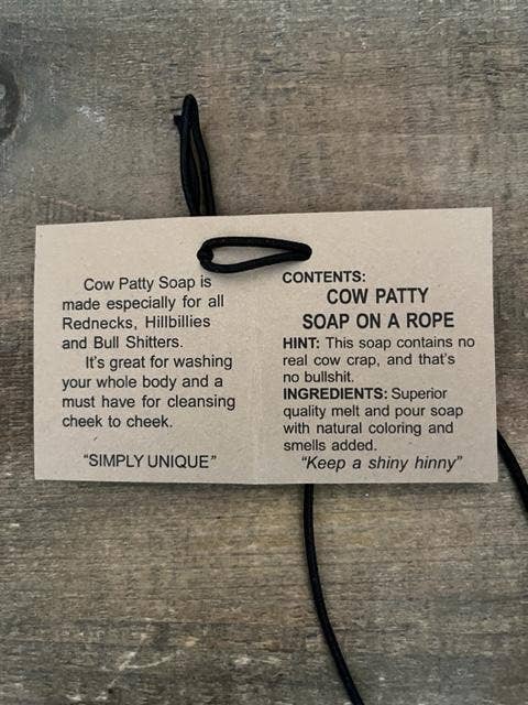 Cow Patty Soap On A Rope