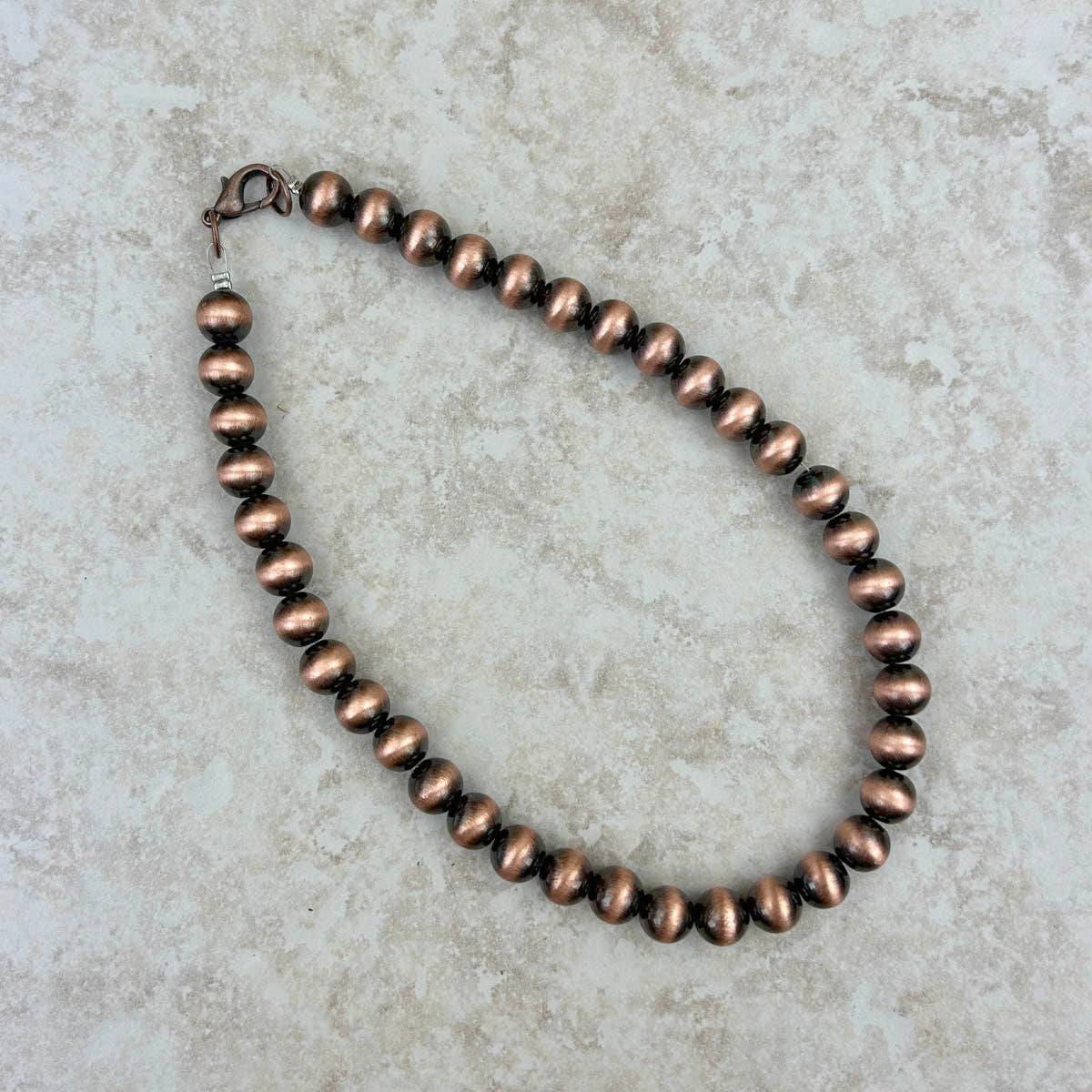 Cooper Navajo Pearl Bead Necklace 10mm