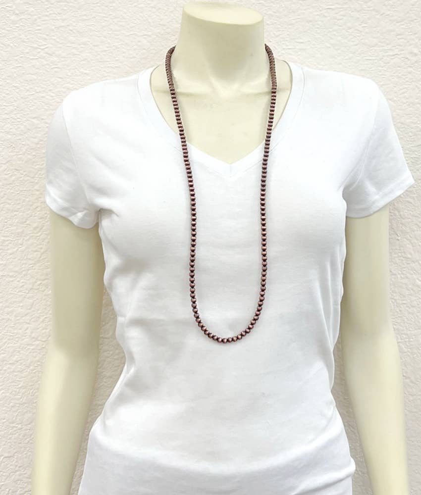 Copper-tone Bead Necklace