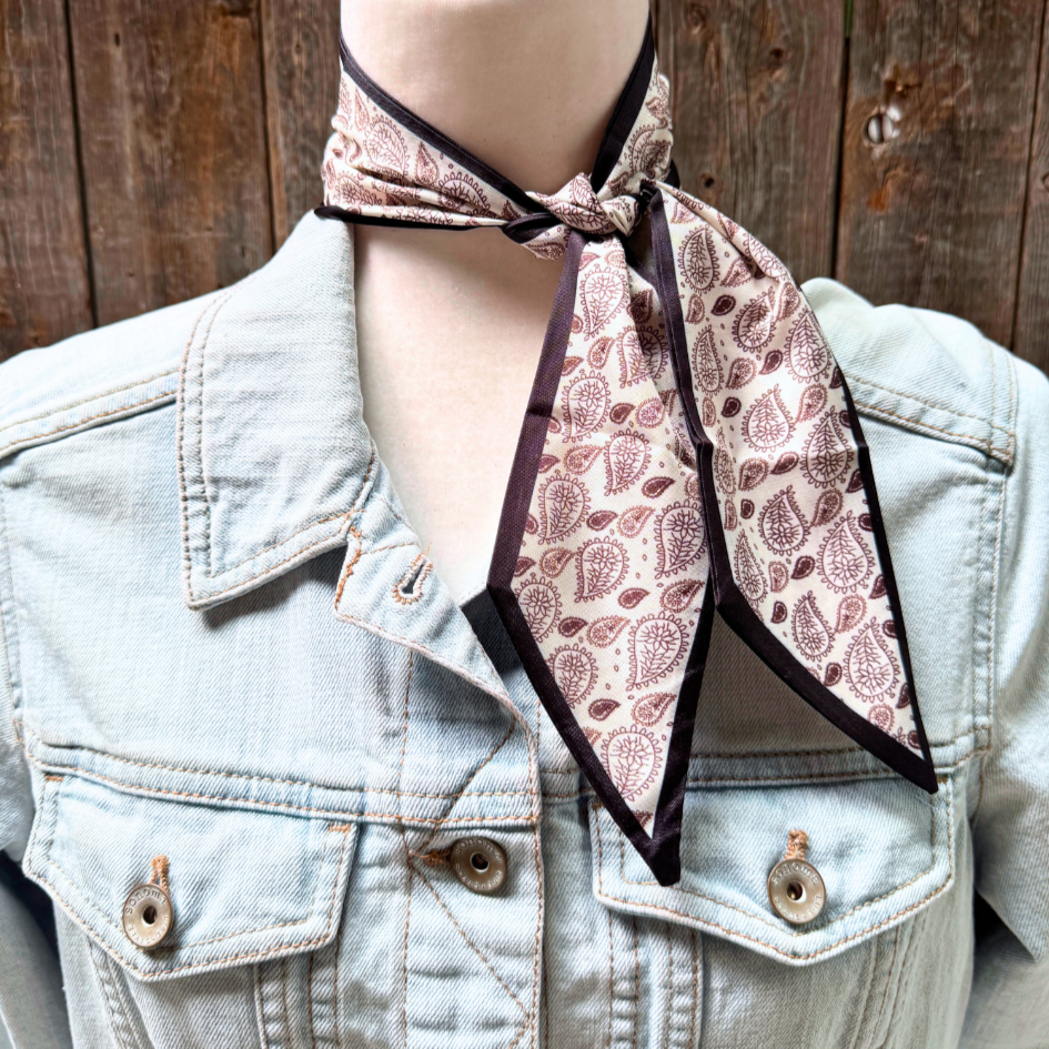 Black and Brown Western Skinny Mini Wild Rag