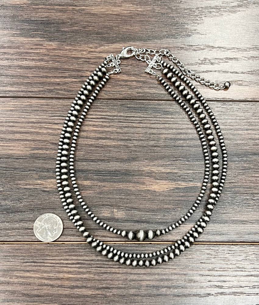 18" 3-strand Navajo Bead Necklace