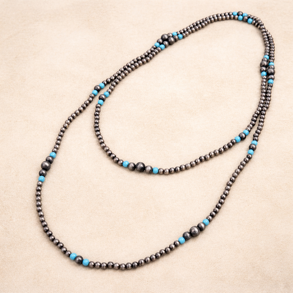 Long Turquoise Stone Necklace