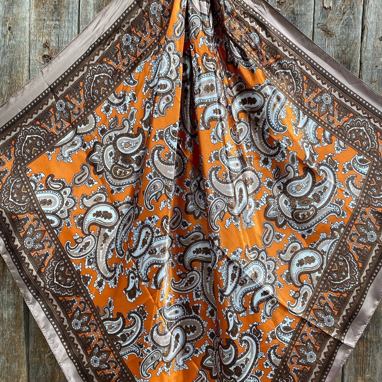 Orange and Tan Paisley Wild Rag