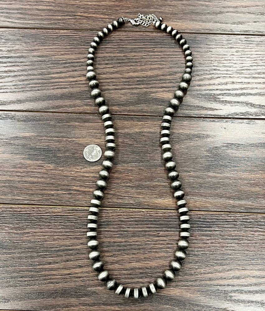 34" Big 3-size Navajo Bead Necklace