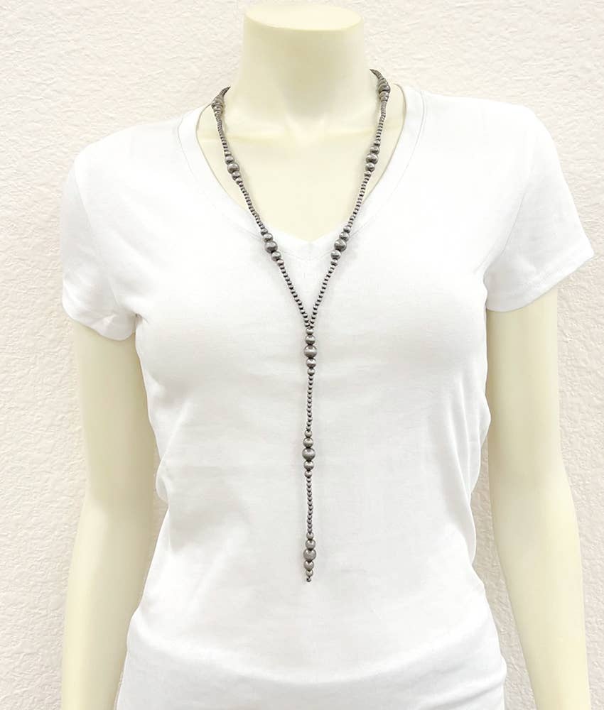 31" Clustered Navajo Bead Tassel Necklace
