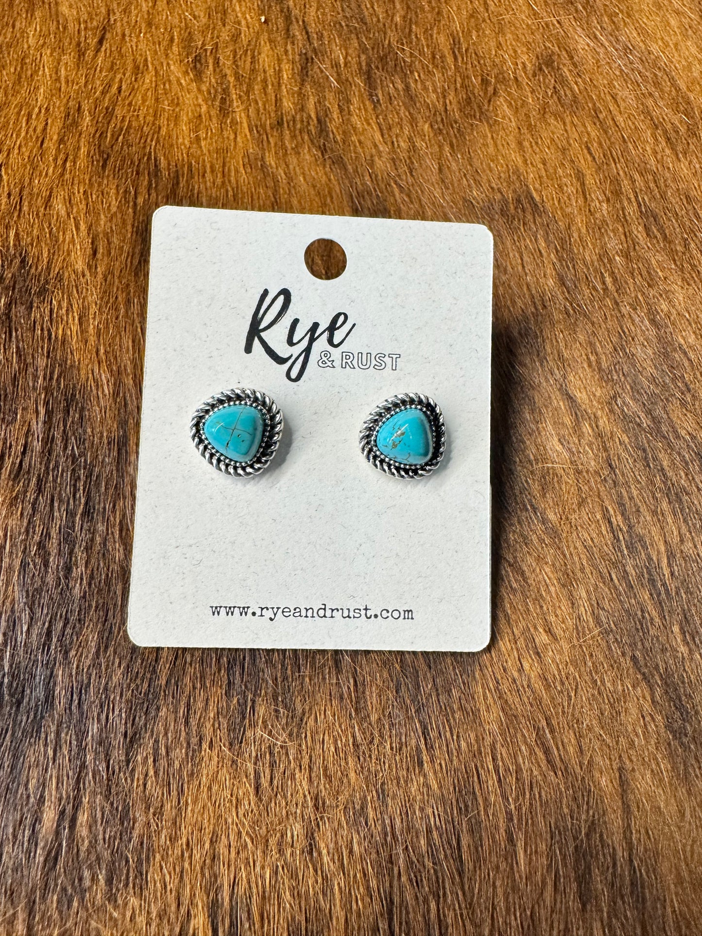 Dainty Triangle Stone Stud Earrings