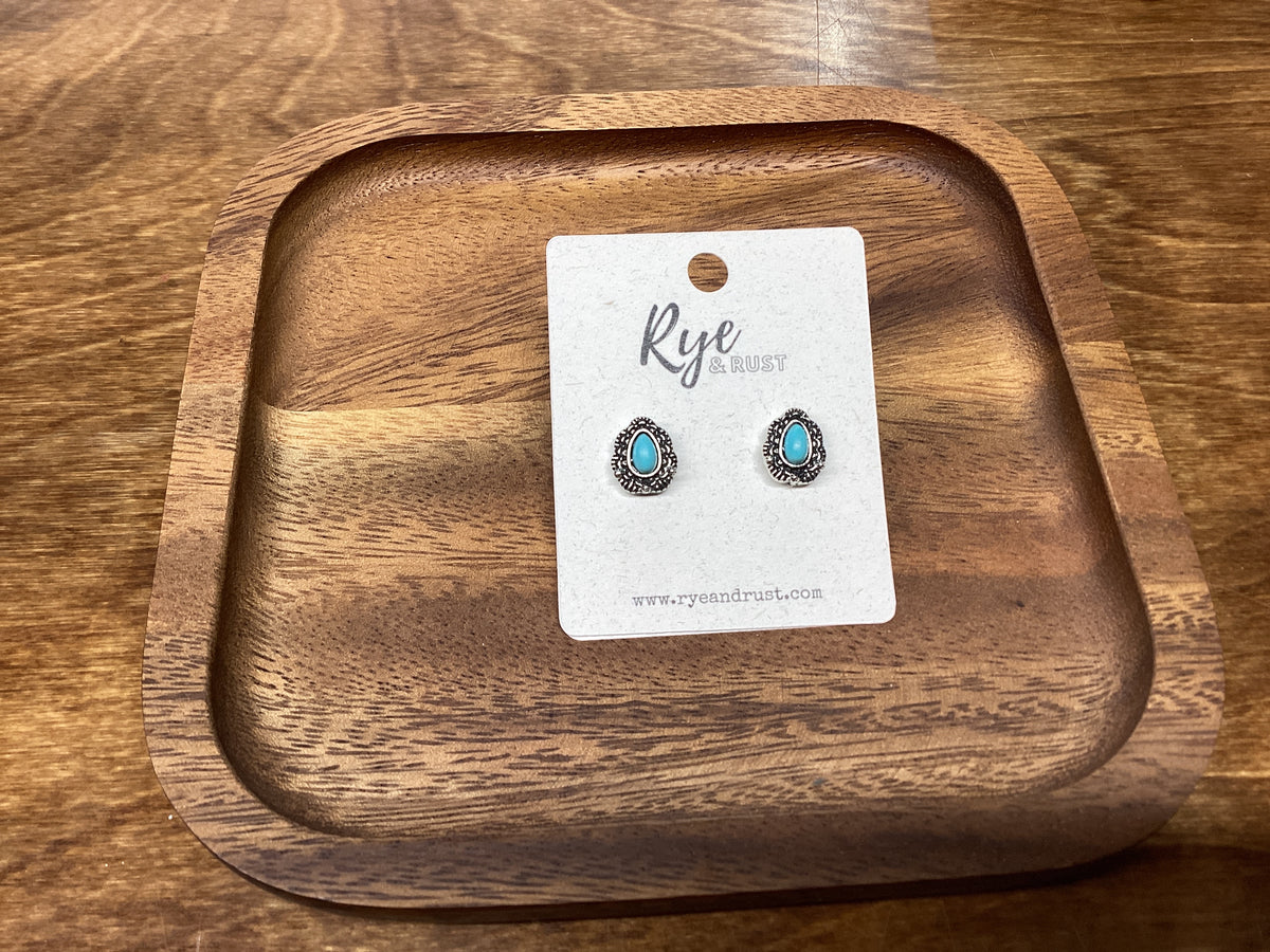 Teardrop Earring with Silver Detail