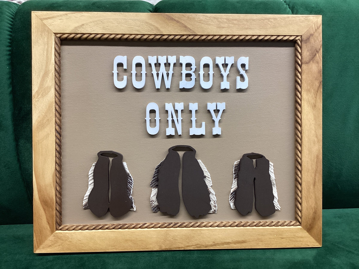 Cowboys Only Wall Decor Tan
