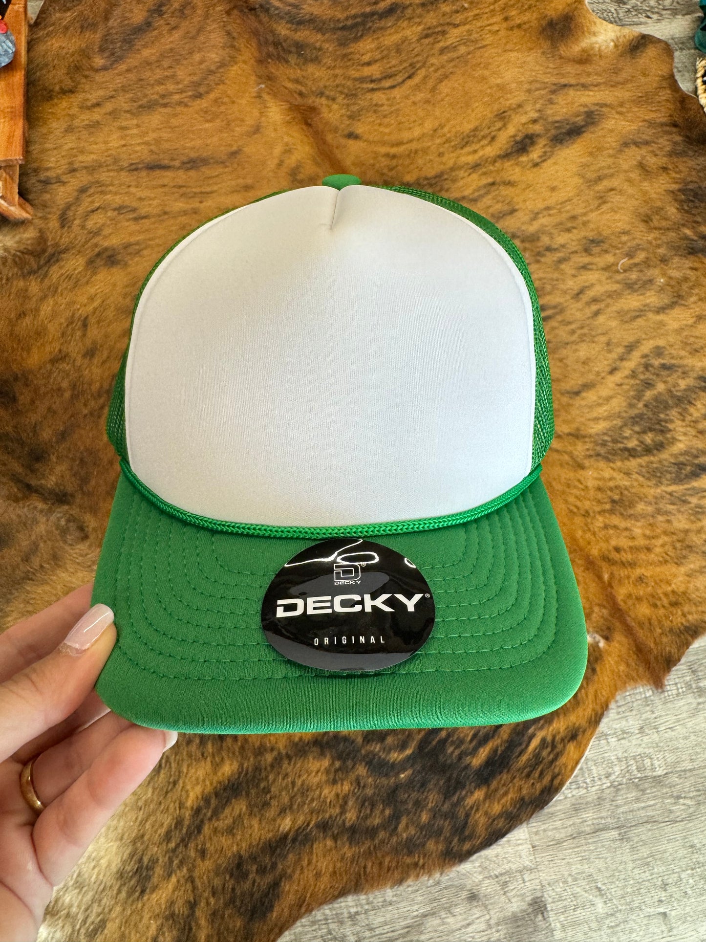 White & Green Trucker Hat