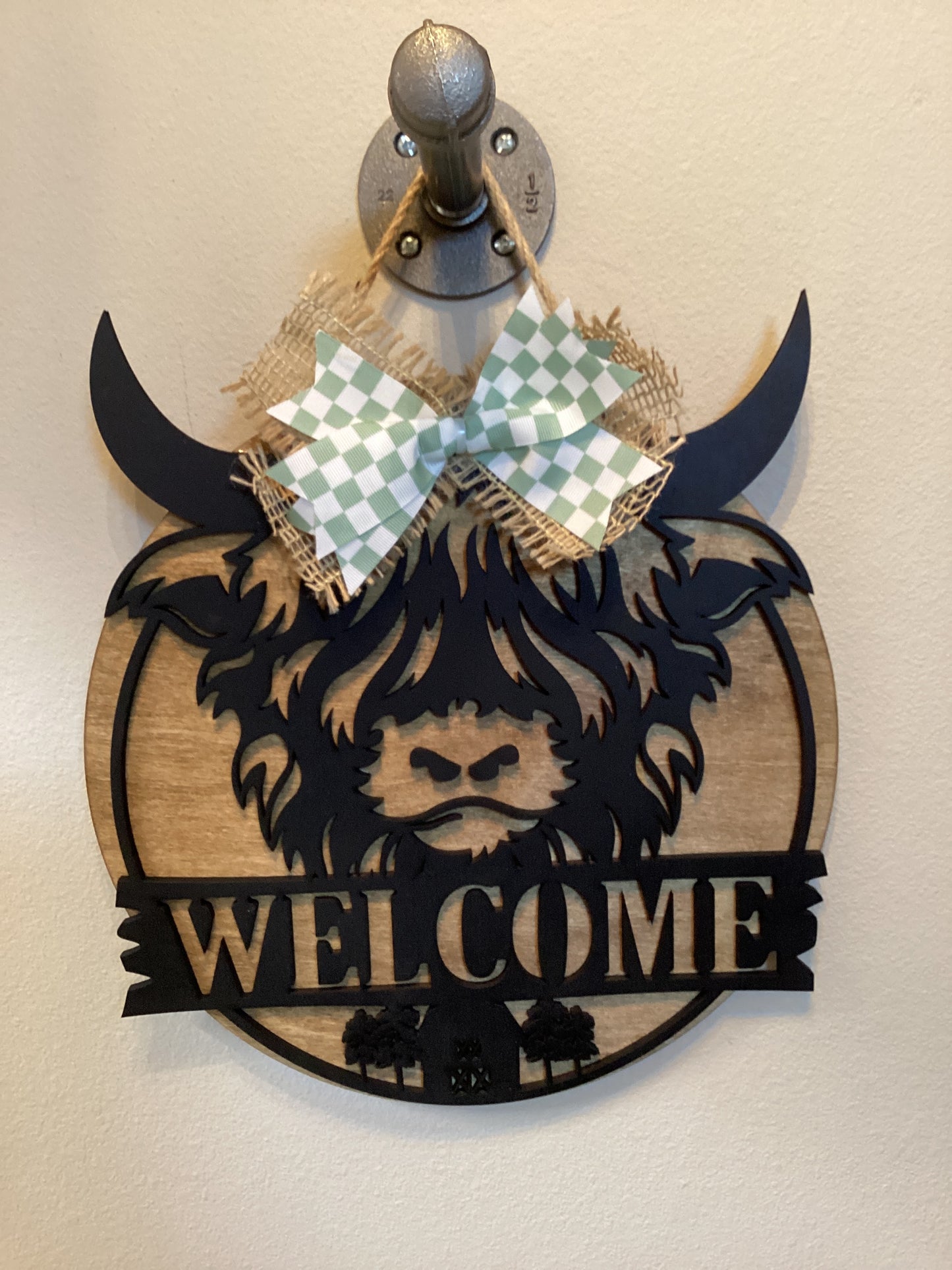 Welcome Highland Cow Sign