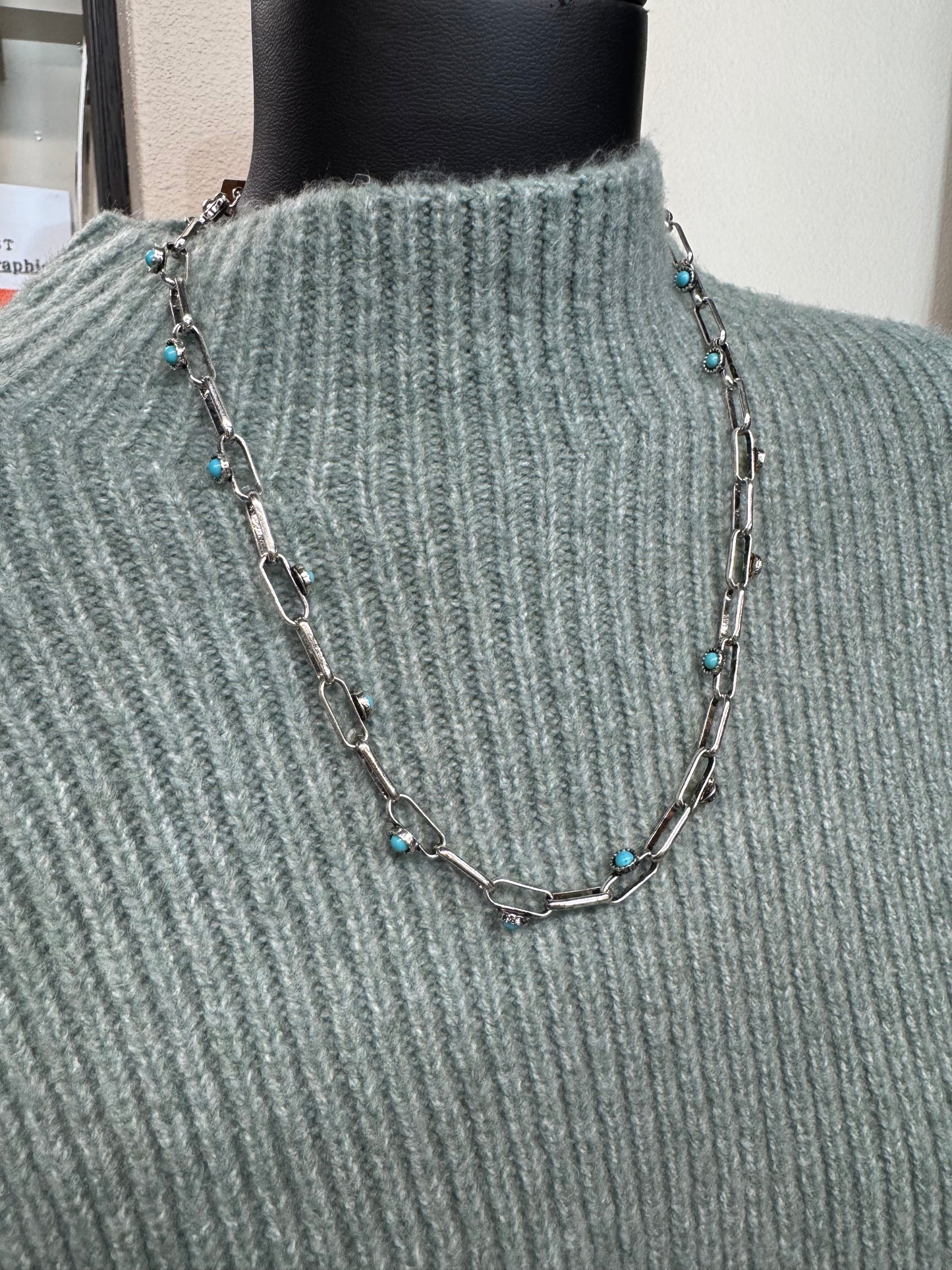 Western Soldered Stone Linked Chain Necklace