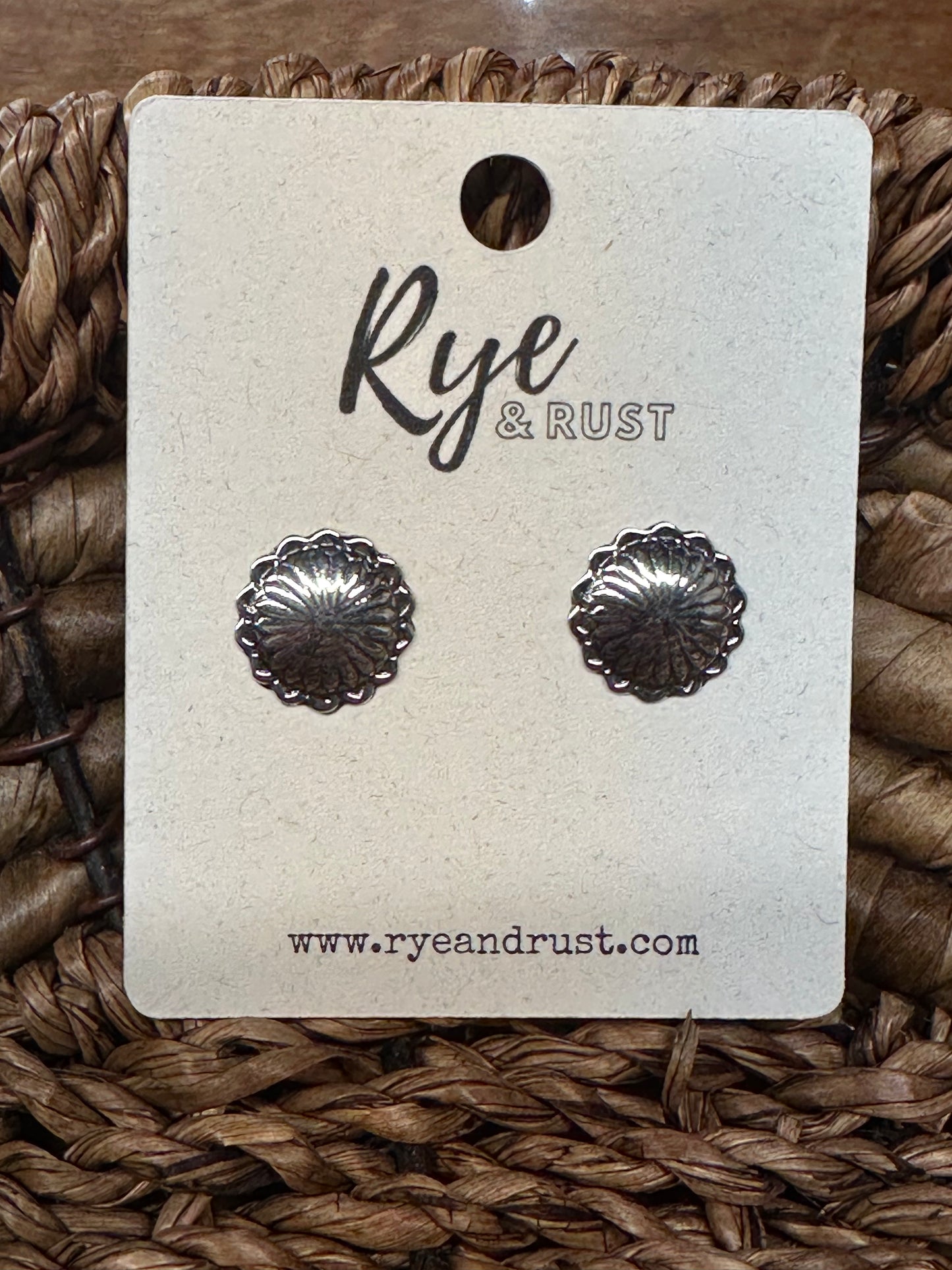 Mini Concho Post Earrings