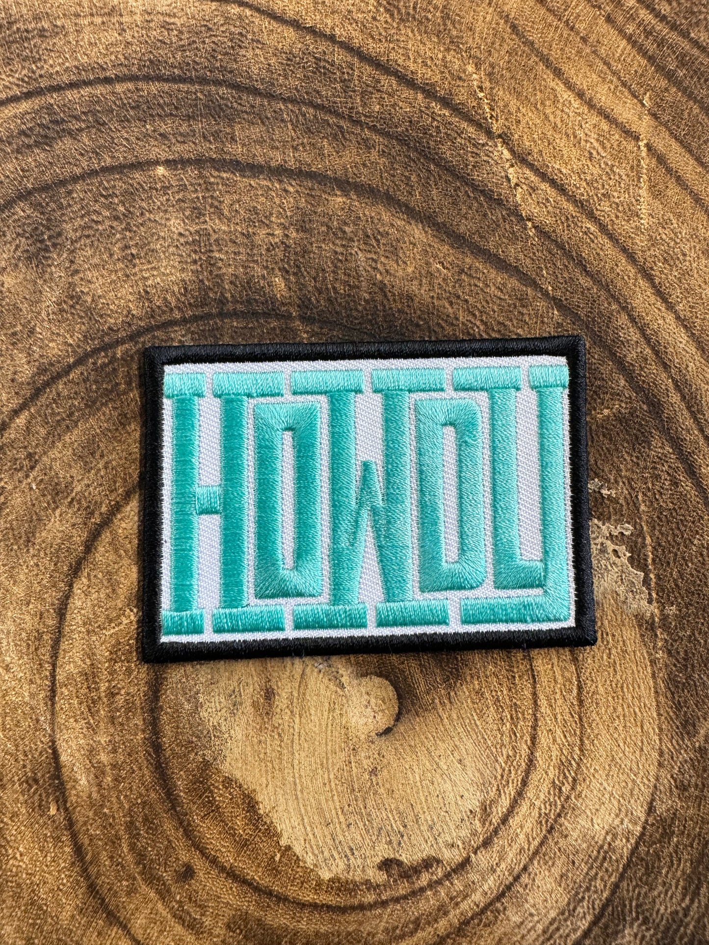 Turquoise & Black Howdy Patch