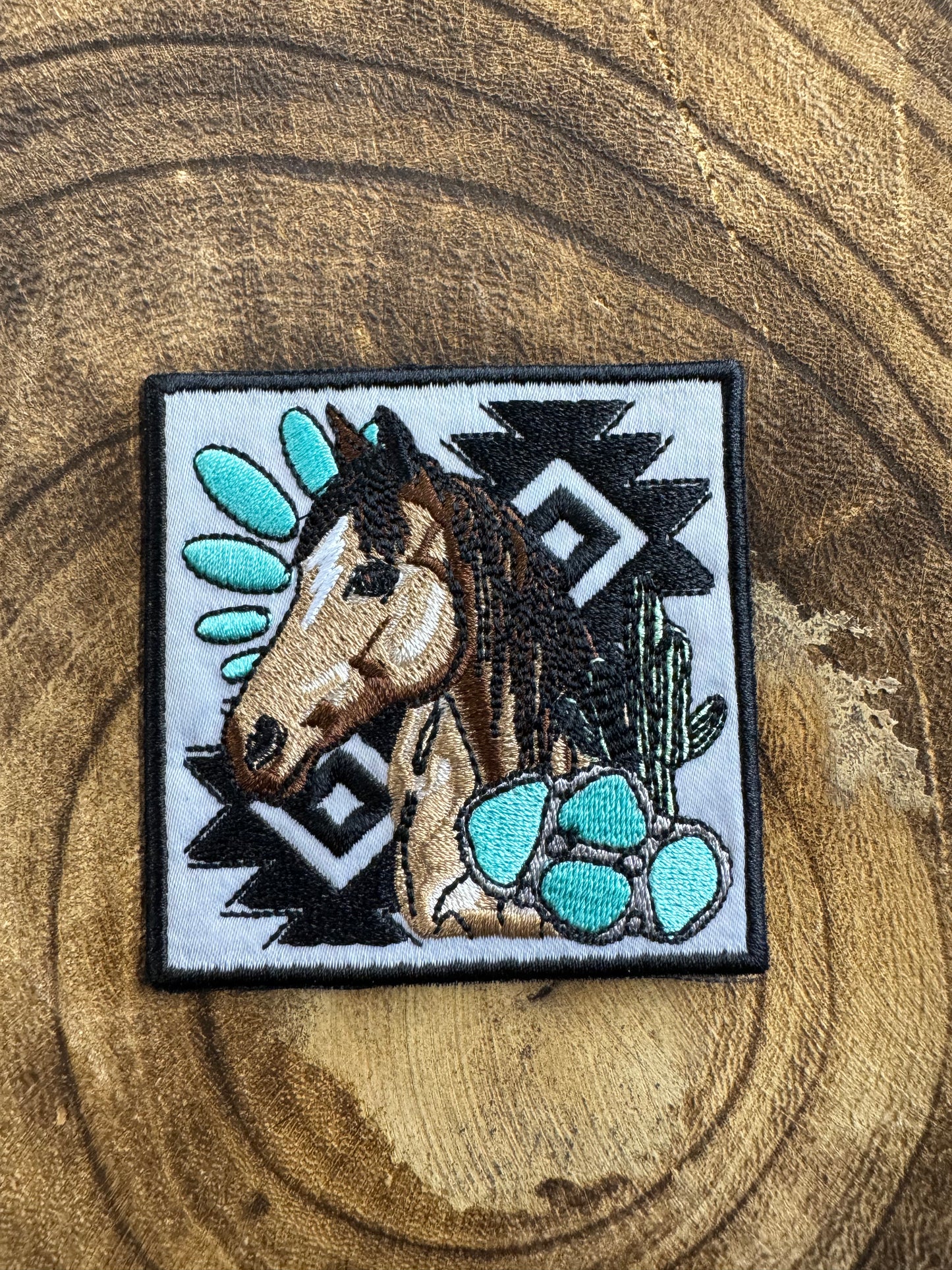 Square Aztec Horse Patch