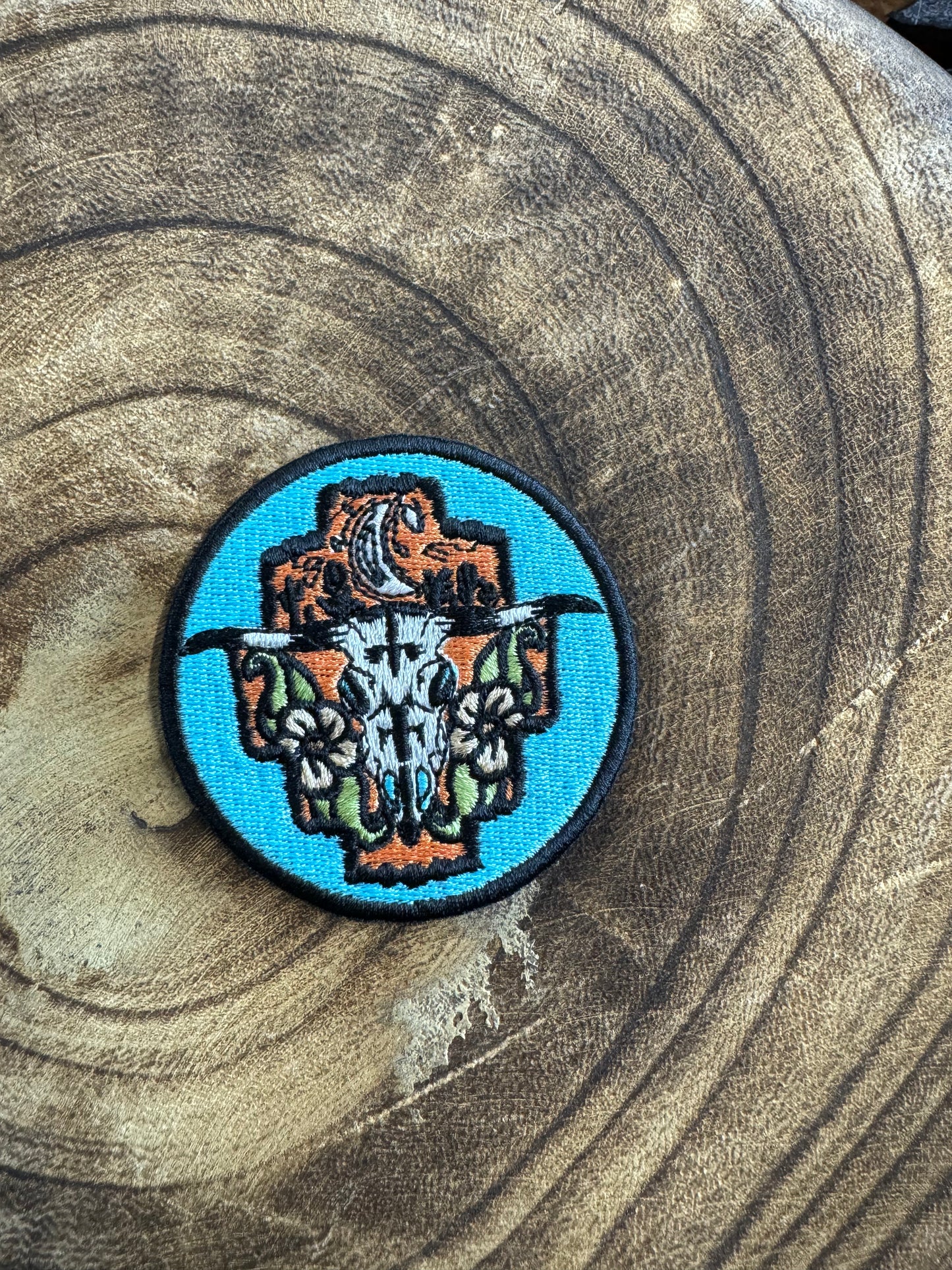 Circle Aztec Skull Patch