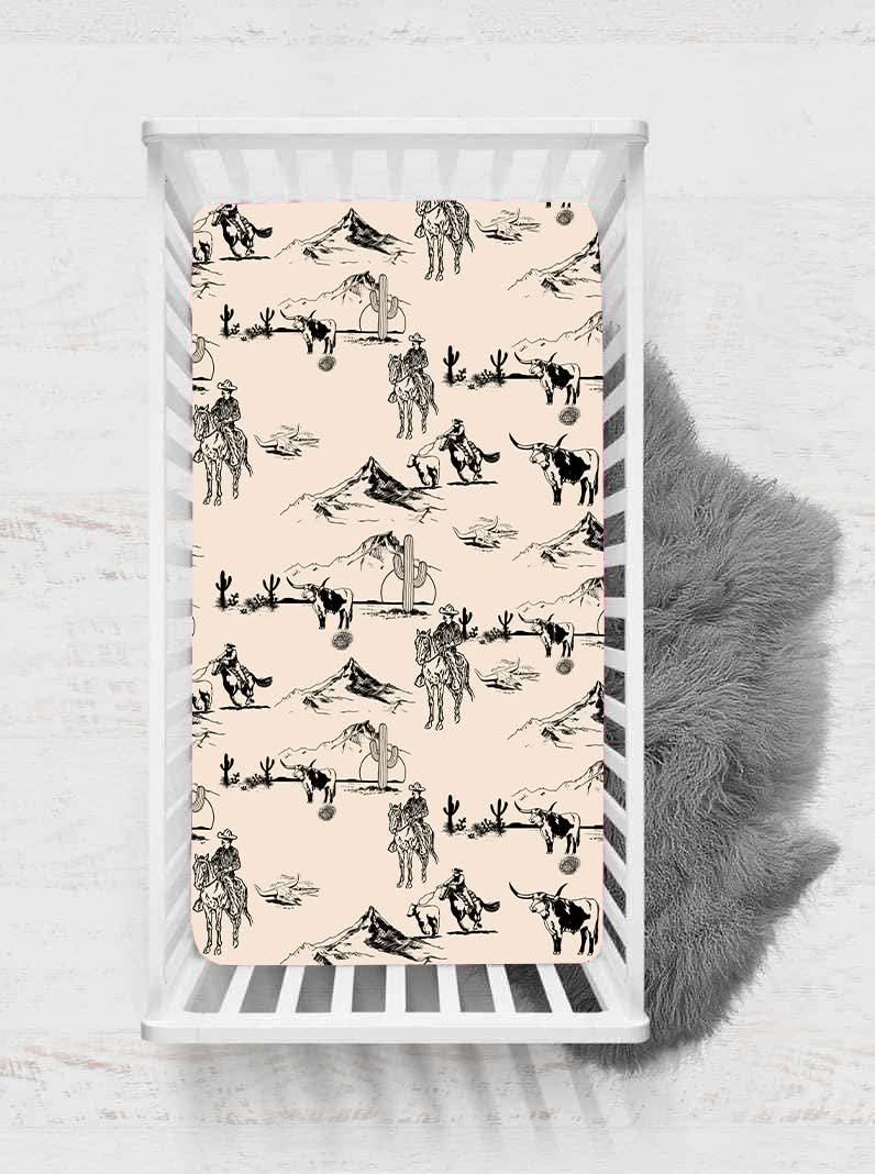 Cream Western Crib Sheet