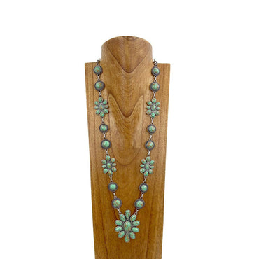 Silver with Green Concho Necklace