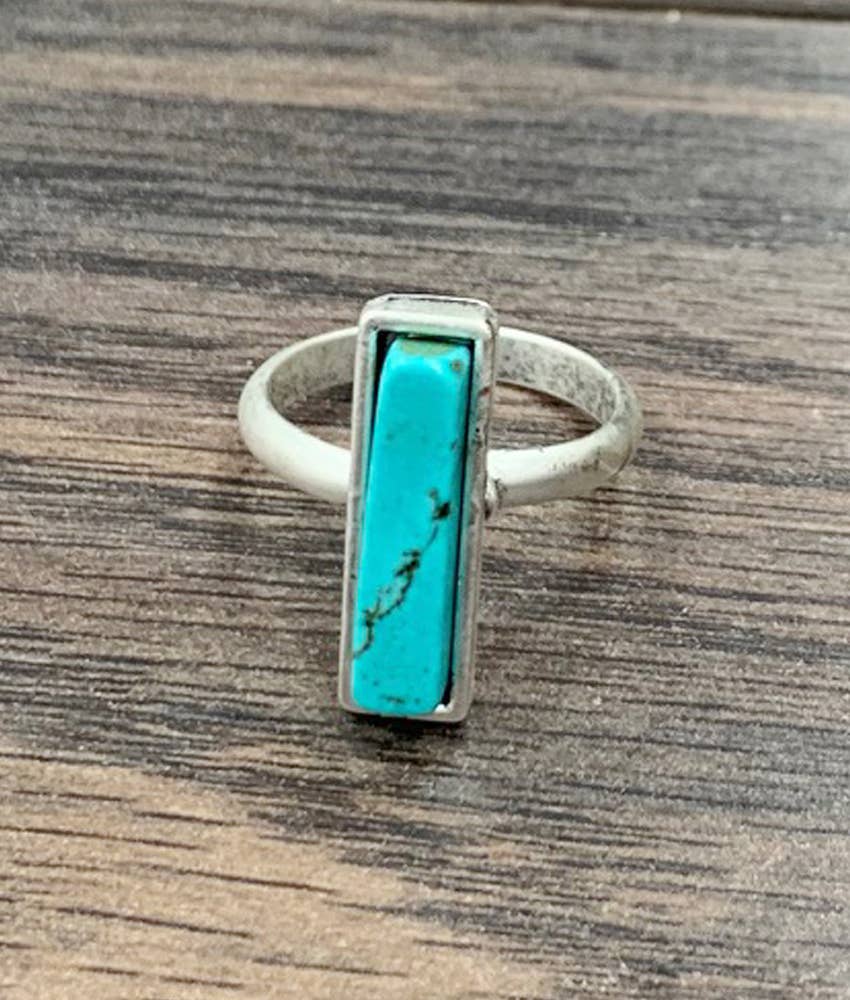 Turquoise Bar Adjustable Ring