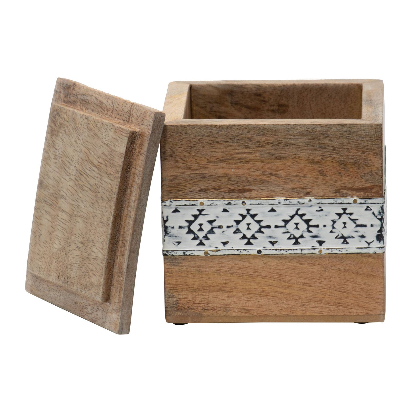 Amos Wood Jewelry Trinket Storage Box