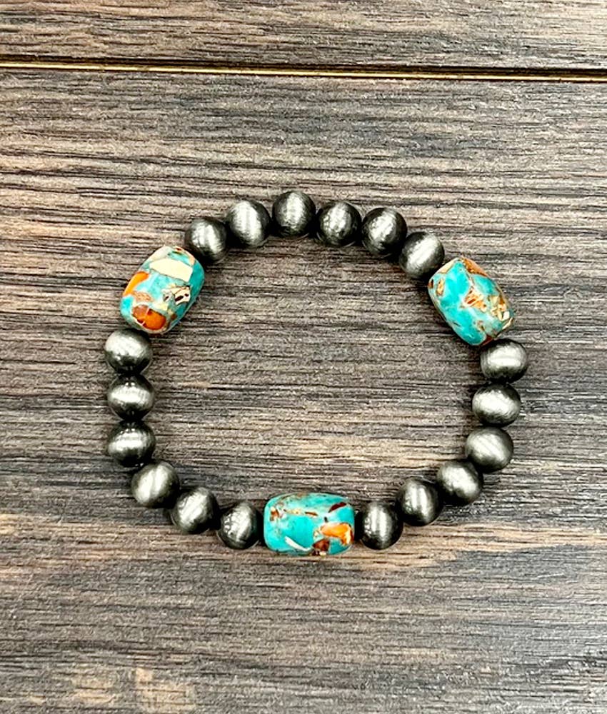 Navajo Gemstone Stretch Bracelet