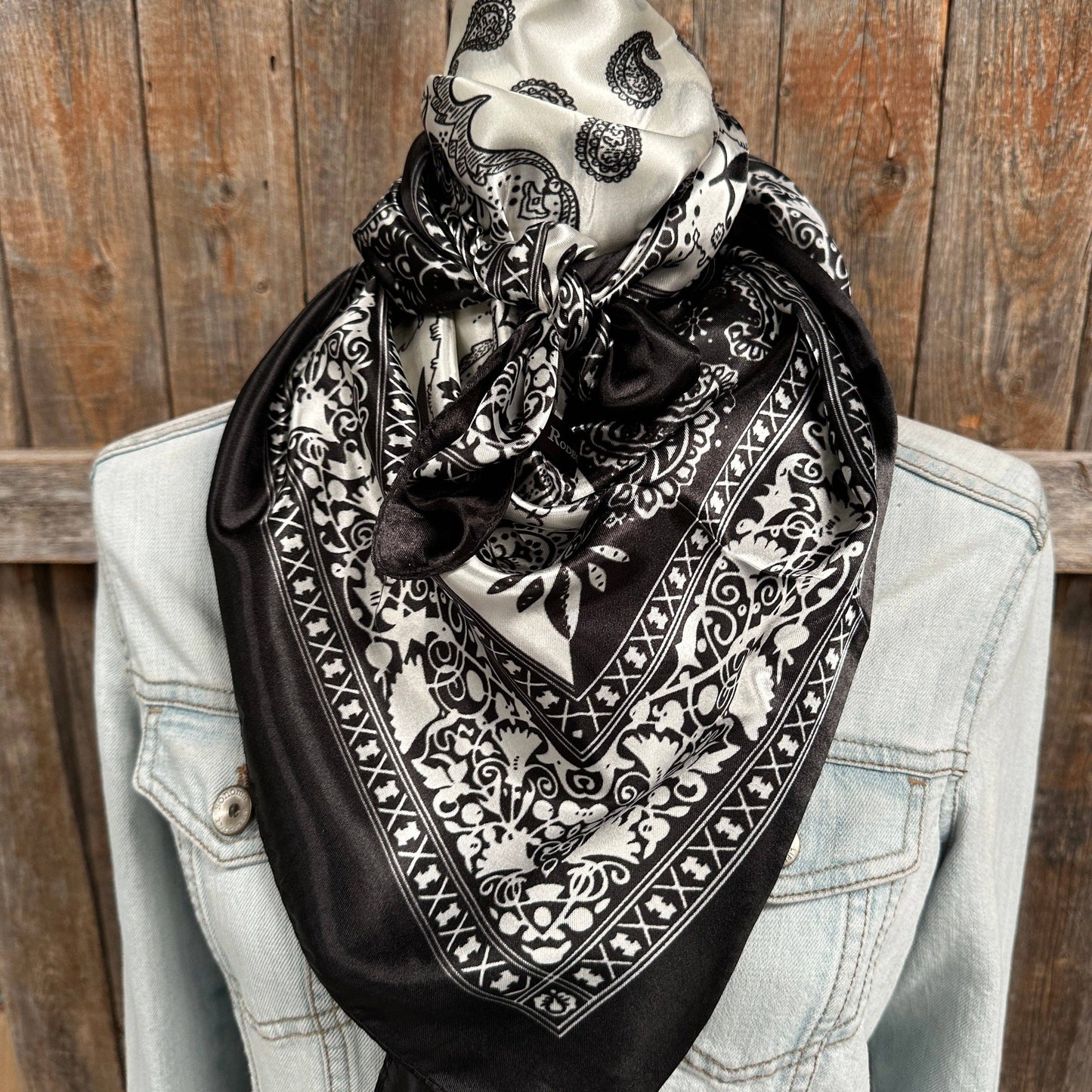 Black and White Paisley Wild Rag
