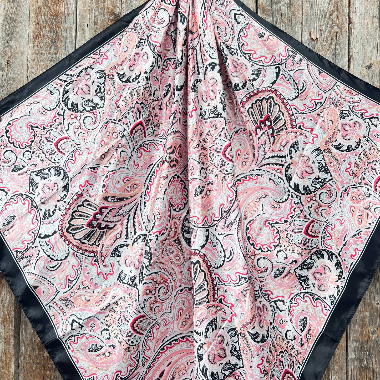 Pink & Black Paisley Wild Rag
