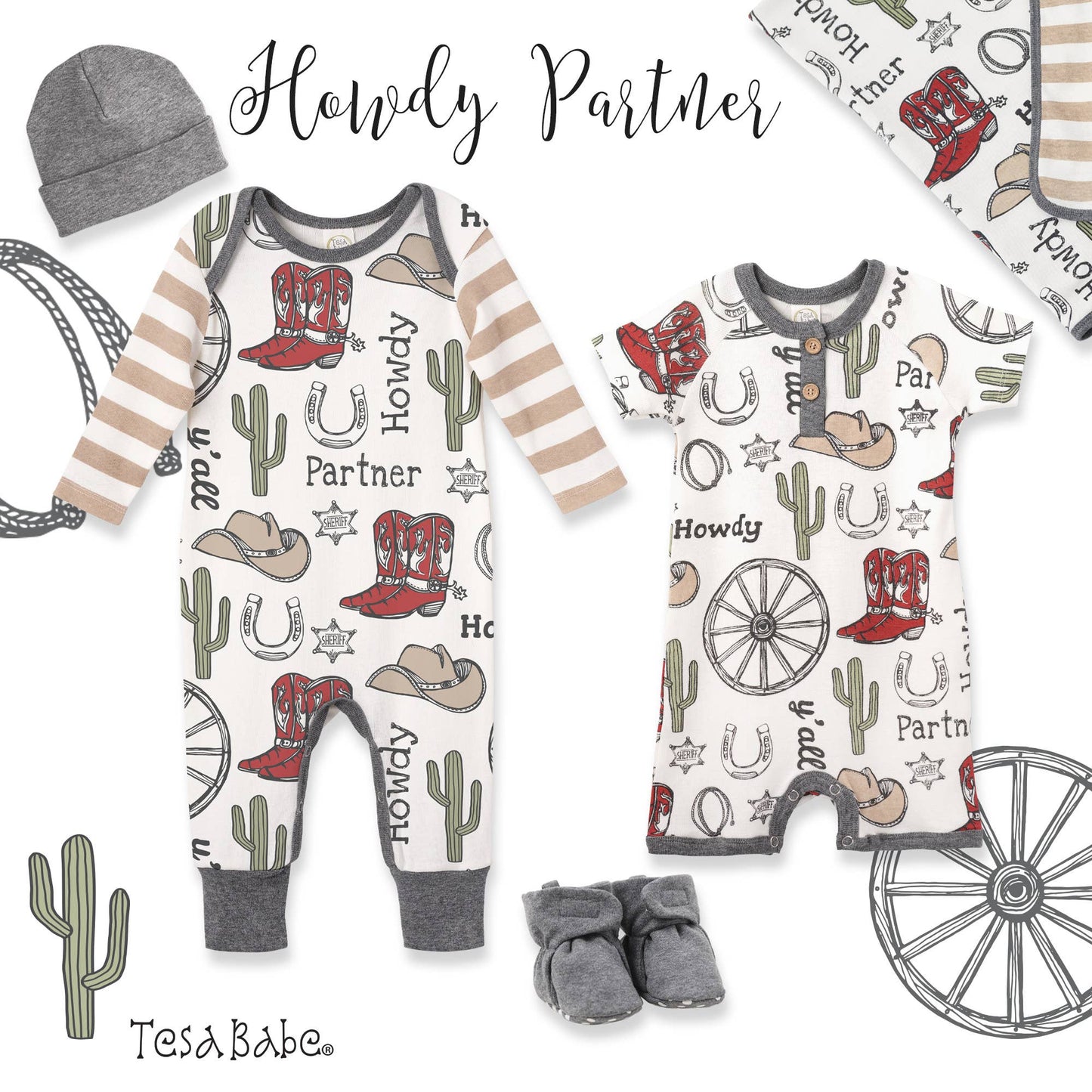 Western Howdy Partner Cotton Romper