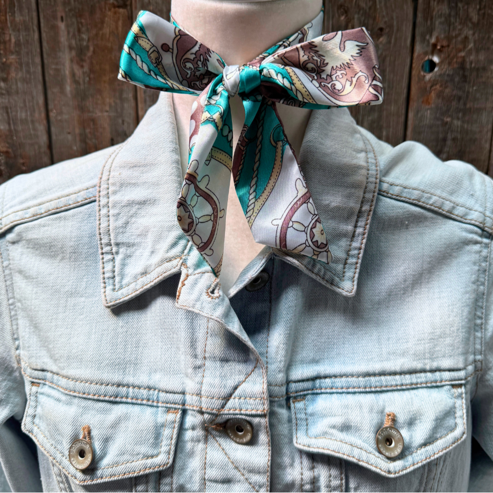 Turquoise Western Skinny Mini Wild Rag