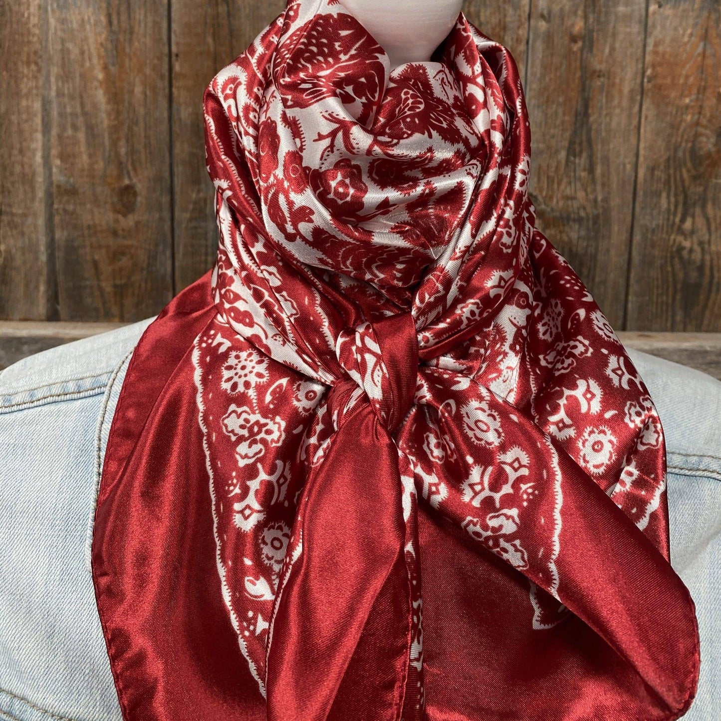 Red & Cream Paisley Wild Rag