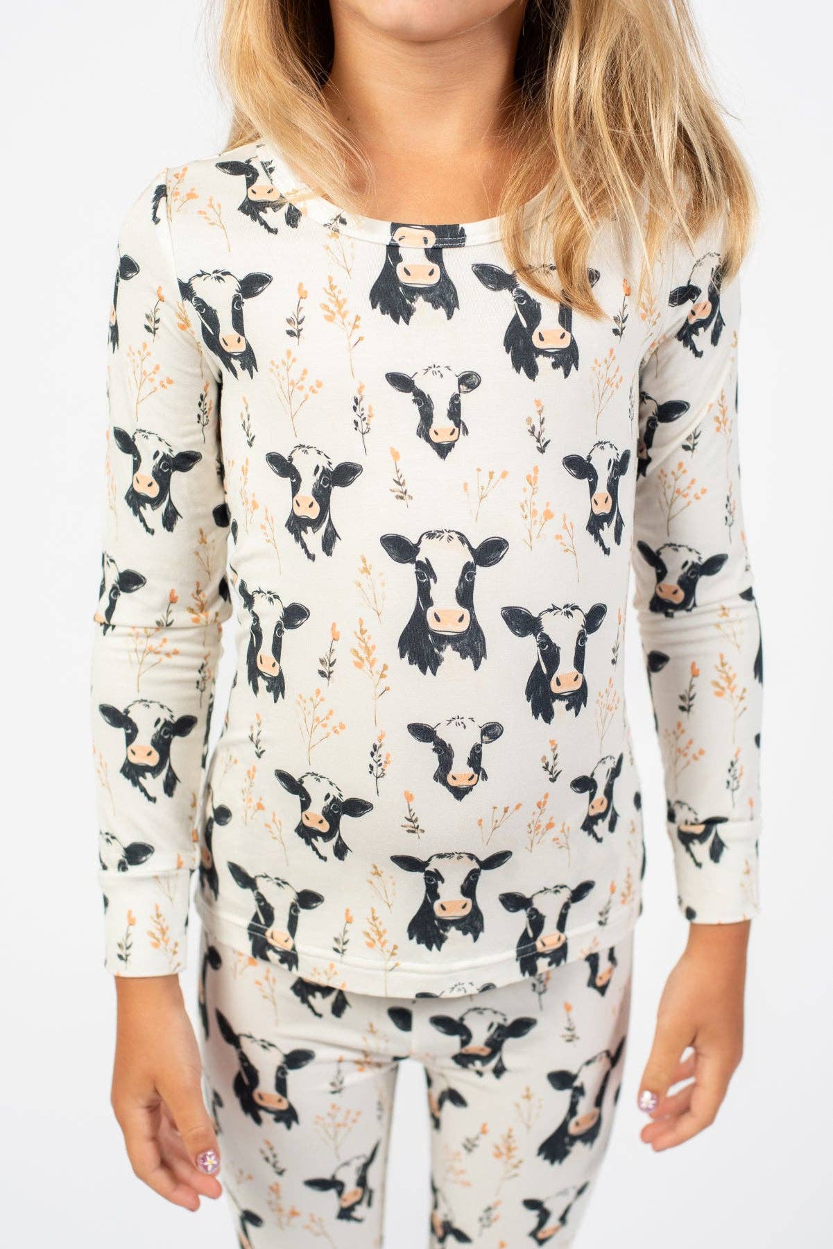 Floral Holstein Toddler PJ Set