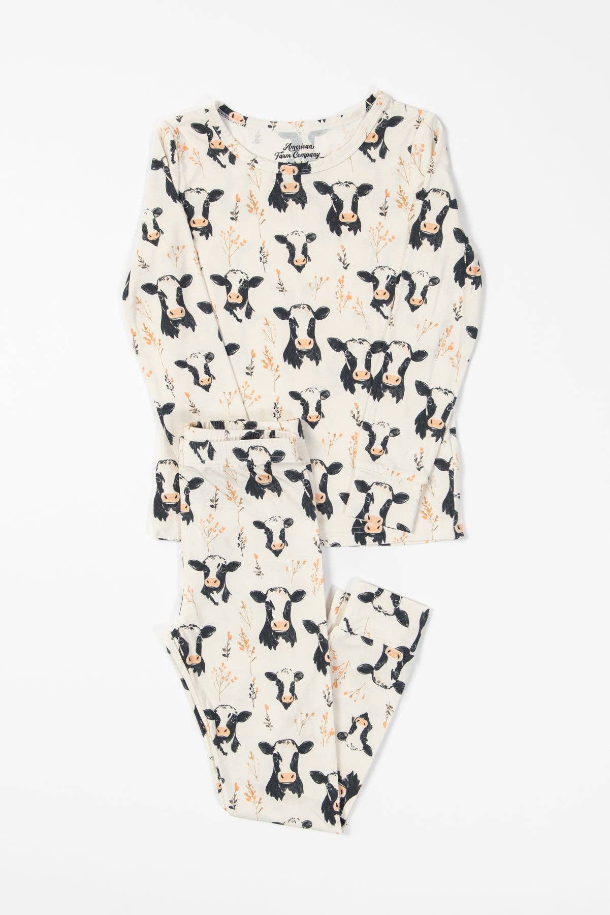 Floral Holstein Toddler PJ Set