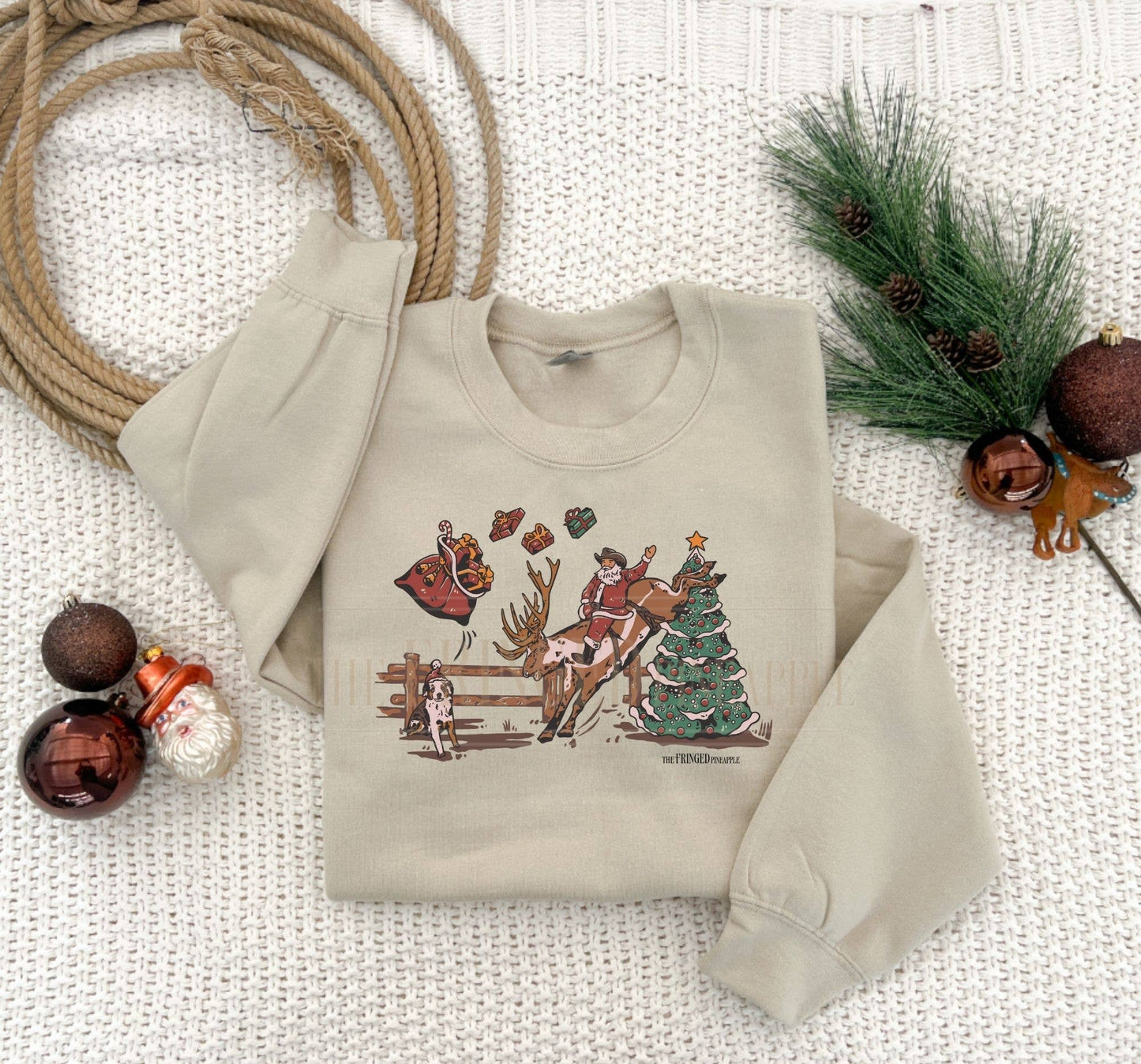 Buckin' Reindeer Christmas Crewneck