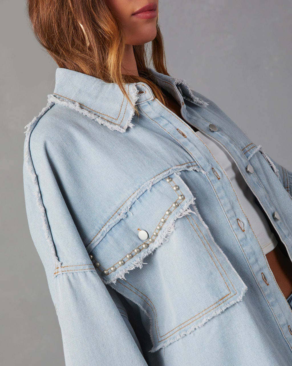 Denim Pockets Loose Shirt