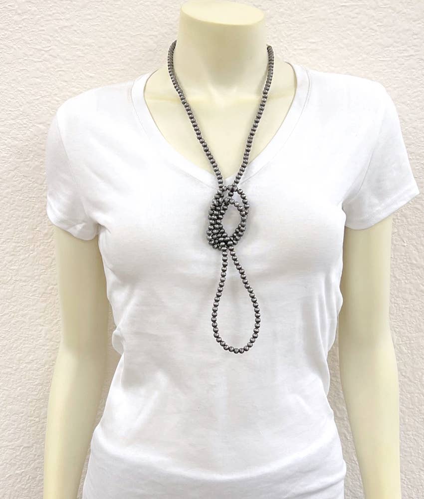 46" 6mm Navajo Bead Necklace