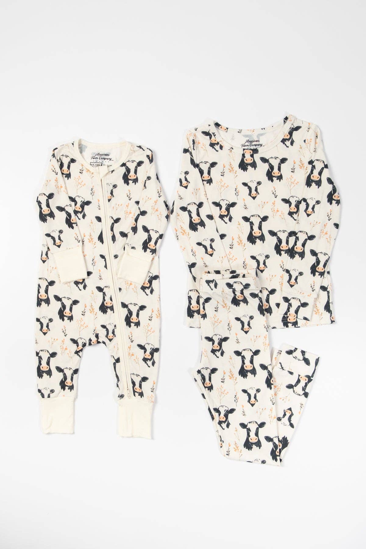 Floral Holstein Toddler PJ Set