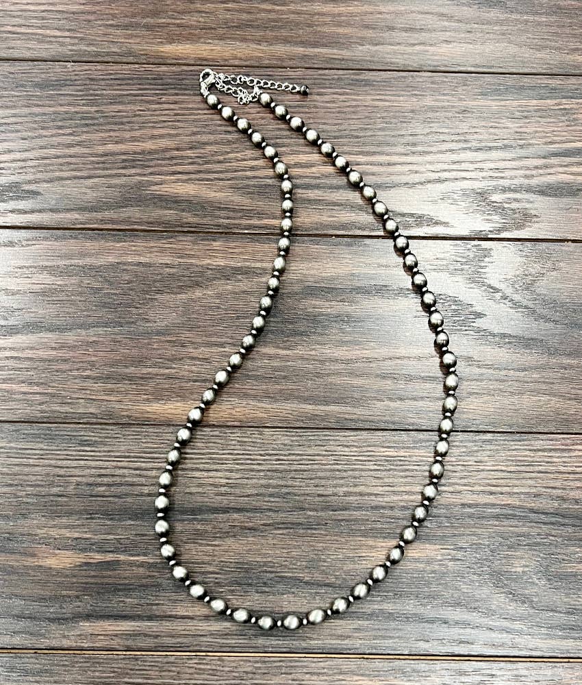 34" 10mm Oval Navajo Bead Necklace