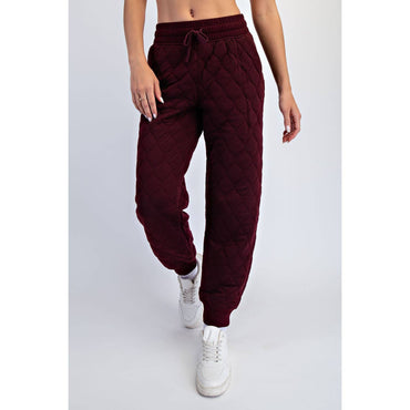 Quilted Jogger Pant Cherry