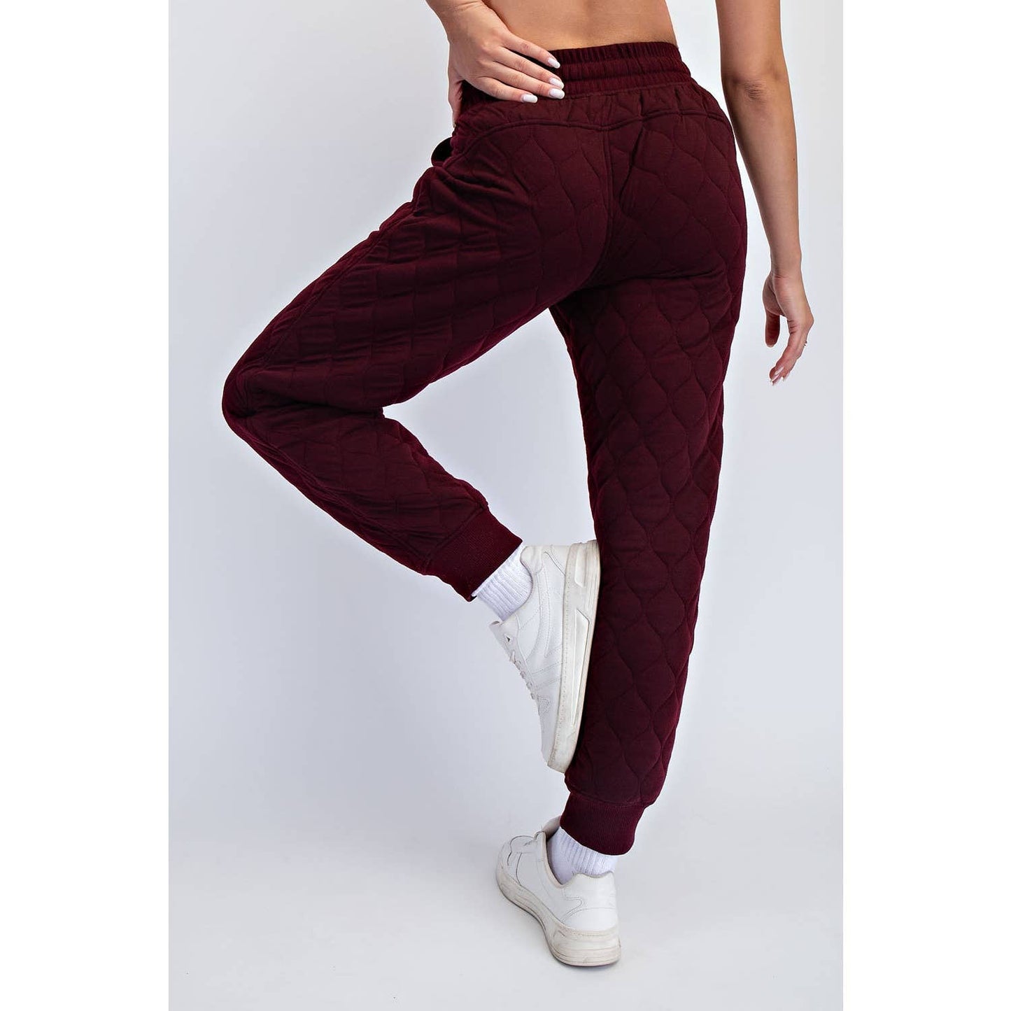 Quilted Jogger Pant Cherry