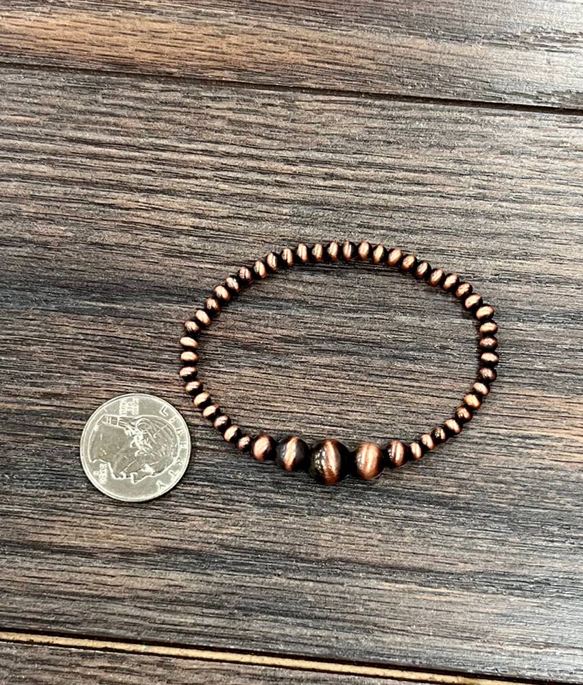 Copper Bead Stretch Bracelet