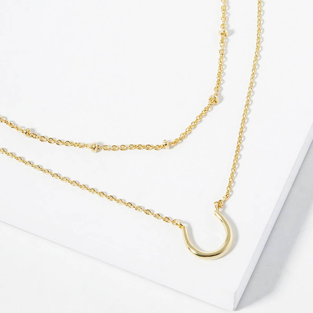 Horse Shoe Double Layer Necklace