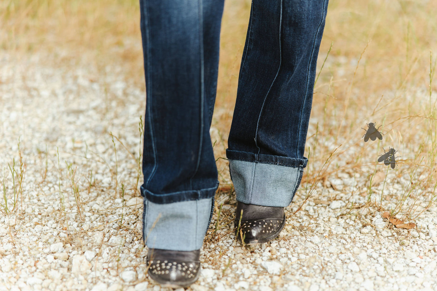 Dark Wash Line Jeans