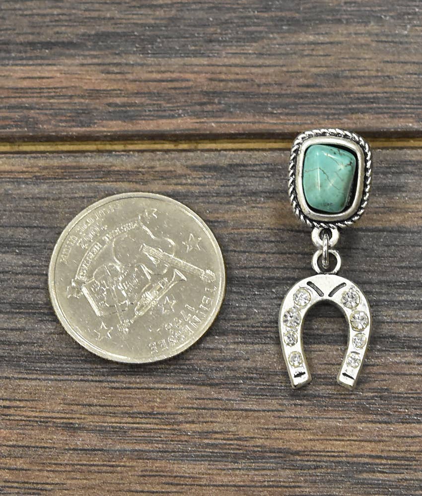 Horseshoe Crystal Post Earrings