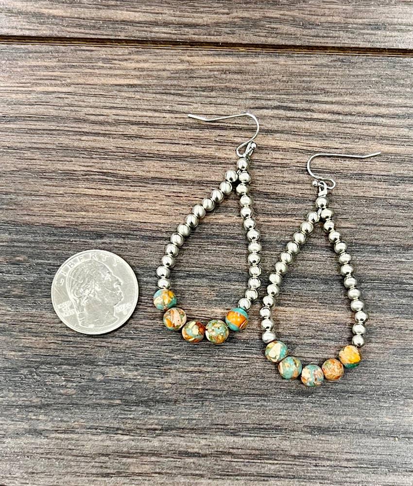Silver Navajo Bead Earrings
