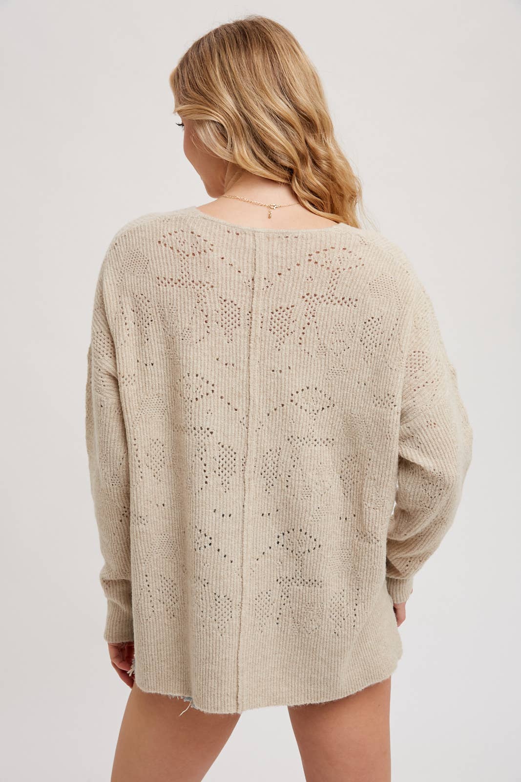 V-Neck Knit Sweater Pullover