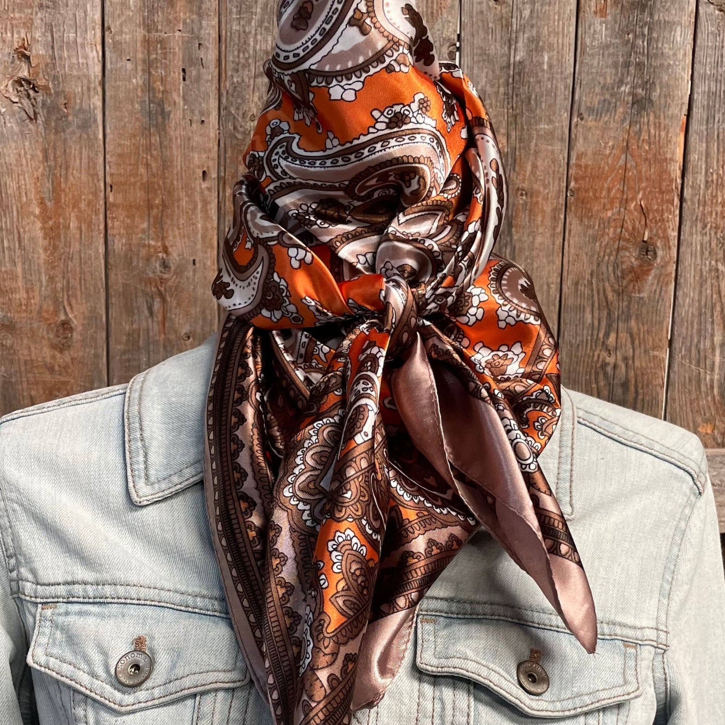 Orange and Tan Paisley Wild Rag
